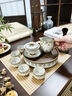 叁旬（sanxun）敦煌寶相花汝窯自動(dòng)功夫茶具套裝家用高檔輕奢懶人專(zhuān)用泡茶器 敦煌·寶相繁華_自動(dòng)茶具（9頭）【東方禮盒】 曬單實(shí)拍圖