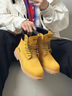 Jeep吉普踢不爛大黃靴男春季新款防水防滑工裝靴潮流高幫情侶馬丁靴男 金黃 【情侶款】【標準運動(dòng)鞋碼】 41 曬單實(shí)拍圖