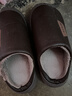 樂(lè )拖輕奢 拖鞋男秋冬季保暖居家室內PU防水厚底防滑情侶棉拖鞋男 曬單實(shí)拍圖