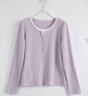 熙世界（sllsky）肌理感休閑長(cháng)袖T恤2026初春新款假兩件圓領(lǐng)正肩打底上衣 云霧紫 2XL 曬單實(shí)拍圖