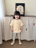 班喜迪女童短袖t恤夏季2026新款洋氣寶寶公主衣服夏裝兒童薄款童裝上衣 黃色 100 曬單實(shí)拍圖