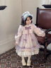 G.duck小黃鴨童裝洛麗塔公主裙女童連衣裙春秋季蝴蝶結生日禮服蓬蓬裙女 粉紫色 100 建議2~3歲（ 90-100cm） 曬單實(shí)拍圖