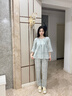 媞妮歐（DINIO）2026春秋季新款純棉七分袖長(cháng)褲家居服套裝圓領(lǐng)套頭舒適女款可外穿 曬單實(shí)拍圖