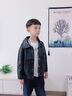 G.duck小黃鴨童裝男童外套春秋2026新款兒童皮衣夾克中大童男孩帥氣衣服 黑色 120 建議110-120cm6-7歲 曬單實(shí)拍圖