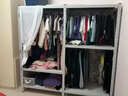 豫博遠簡(jiǎn)易衣柜臥室家用出租屋鋼架結構全鋼板掛衣架簡(jiǎn)易組裝收納柜子 白色-三層【送防塵簾+掛衣桿*2】 長(cháng)80寬40高200cm【長(cháng)80+桿和簾】 曬單實(shí)拍圖