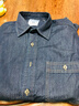 優(yōu)衣庫合作款/男裝女裝牛仔寬松襯衫/水洗產(chǎn)品長(cháng)袖襯衣485772 68 深藍色 S 曬單實(shí)拍圖