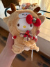 三麗鷗（SANRIO）正版圣誕氛圍感可愛(ài)包掛件雪人HelloKitty毛絨玩偶鑰匙扣圣誕禮物 圣誕抱雪人 正版KT 曬單實(shí)拍圖