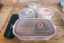樂(lè )扣樂(lè )扣（LOCK&LOCK）不銹鋼內膽保溫桶便當盒保溫飯盒兩件套(500ML+700ML)灰色贈飯包 曬單實(shí)拍圖