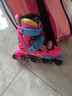 米高輪滑鞋兒童溜冰鞋直排輪旱冰鞋可調碼休閑平花鎖輪中小學(xué)教學(xué)鞋S6 粉色MK9套裝（MK9頭盔+護具+包） 鎖輪+休閑平花雙模式 S (29-32)3-5歲 曬單實(shí)拍圖