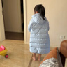 優(yōu)衣庫童裝男童女童高級保暖羽絨大衣外套長(cháng)款羽絨服478153 61 水藍色 110 曬單實(shí)拍圖