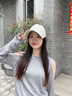 Charm Kendo防曬帽子女夏季棒球帽防紫外線(xiàn)大帽檐遮臉鴨舌帽扎馬尾太陽(yáng)帽 米色 曬單實(shí)拍圖