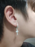 蔓笙滿(mǎn)鉆十字架耳夾男潮無(wú)需耳洞歐美嘻哈風(fēng)鑲鉆閃鋯時(shí)尚情侶耳飾 滿(mǎn)鉆十字架耳夾【一對】 曬單實(shí)拍圖