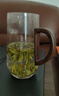 泥也綠茶杯玻璃水杯泡猴魁毛峰專(zhuān)用杯耐高溫男士辦公帶木把透明喝茶杯 曬單實(shí)拍圖
