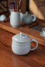 雅瓷汝窯茶杯辦公室泡茶杯個(gè)人專(zhuān)用高端馬克杯女士步步生花 步步生花杯 曬單實(shí)拍圖