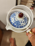 君莊逍遙泡茶壺360度旋轉旅行茶具套裝家用車(chē)載功夫茶杯便攜式泡茶器 青花福逍遙壺（單壺） 170ml 曬單實(shí)拍圖