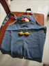 五小七童裝男女童夏季套裝新款嬰兒童牛仔背帶褲夏裝寶寶衣服兩件 米色 80 尺碼7-11月【建議寶寶75-85】cm 曬單實(shí)拍圖
