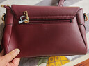 京購真皮質(zhì)感中年媽媽包包斜挎包新款潮百搭時(shí)尚單肩女士小方包 酒紅色 曬單實(shí)拍圖