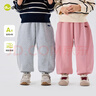 嘟嘟家寶寶褲子寬松春季兒童慢跑褲男童長(cháng)褲女童休閑褲春款童裝 灰色110 曬單實(shí)拍圖