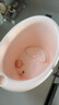 世紀寶貝（babyhood）維尼浴桶 兒童泡澡桶 寶寶加厚洗澡盆 嬰兒游泳桶贈浴凳 304粉 曬單實(shí)拍圖