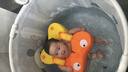 西哈泳士嬰兒游泳桶大號0-3歲可折疊寶寶洗澡桶盆家用浴桶可坐兒童泡澡桶 曬單實(shí)拍圖