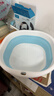潔麗雅旅行折疊盆洗臉盆出差家用宿舍洗臉盆便攜式旅游水盆北歐藍-大號 曬單實(shí)拍圖
