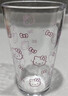 三麗鷗kt貓粉色牛奶凱蒂貓印花玻璃水杯可愛(ài)少女心果汁牛奶喝水杯 白色kt貓+粉色kt貓+2根吸管 450ml 曬單實(shí)拍圖