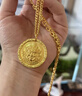 興穎金店同款黃財神黃金鏨刻吊墜男女款999足金包銀項鏈吊牌掛墜送禮 金1.4克-總重約23克-黃財神吊墜 曬單實(shí)拍圖