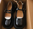 ZHR單鞋女甜美鏡面jk鞋子女厚底瑪麗珍鞋復古英倫小皮鞋KN36黑色37 曬單實(shí)拍圖