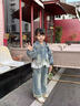 可歆寶貝（KEXINBAOBEI）女童牛仔套裝春裝2026新款兒童韓版洋氣夾克外套女寶時(shí)髦春季衣服 高品質(zhì)彩色牛仔 90 碼建議1-2歲（身高85左右） 曬單實(shí)拍圖
