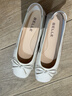 百麗（Belle）舒芙蕾氣質(zhì)方頭平跟單鞋女26春新款抓皺羊皮薄底單鞋B3090AQ6預售 米色 35 曬單實(shí)拍圖