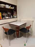 和諧都匠實(shí)木包豪斯功能餐臺家用小戶(hù)型輕奢巖板伯格正方形折疊圓桌 1.0米伯格4折疊方圓功能餐桌/實(shí)木/黑色巖板 中古色+不銹鋼 曬單實(shí)拍圖