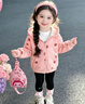 G.duck小黃鴨童裝女童春秋款外套兒童韓版洋氣風(fēng)衣女寶寶百搭休閑衣服 粉色 80 cm 曬單實(shí)拍圖