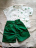 五小七童裝男童夏季套裝新款兒童白襯衫夏裝一周歲寶寶衣服兩件套 綠色 80 尺碼7-11月【建議寶寶75-85】cm 曬單實(shí)拍圖