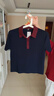優(yōu)衣庫女裝棉莫代爾混紡POLO領(lǐng)拼色針織衫/短袖毛衣26新款485224 69 藏青色 M 曬單實(shí)拍圖