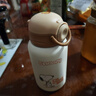 史努比（SNOOPY）兒童保溫杯帶吸管直飲男女小學(xué)生316不銹鋼喝水杯子雙蓋壺500ml咖 曬單實(shí)拍圖