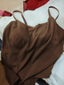 ubras新品虞書(shū)欣同款小奶皮內衣無(wú)尺碼吊帶背心女帶胸墊內衣外穿蜜茶棕 曬單實(shí)拍圖