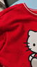 巴拉巴拉【HelloKittyIP】女童衛衣春秋上衣可愛(ài)甜美花瓣領(lǐng)舒適 紅色調00466 130 曬單實(shí)拍圖