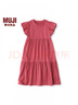 MUJI MUJI 大童 喇叭袖 連衣裙 兒童裙子童裝CB1JWA4S 煙熏粉色 120/60 曬單實(shí)拍圖