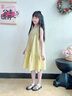 G.duck小黃鴨童裝女童連衣裙夏季2026新款A字裙兒童裙子夏天棉布裙女孩 黃色 120 建議5~6歲（110-120cm） 曬單實(shí)拍圖
