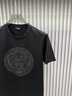 VERSACE JEANS范思哲男裝夏季美杜莎水晶燙鉆T恤修身圓領(lǐng)短袖絲光棉高端男士T恤 黑色 L 曬單實(shí)拍圖
