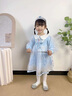 G.duck童裝女童裙子春秋新款?lèi)?ài)莎公主裙兒童連衣裙女孩中小童生日禮服裙 藍色 110 曬單實(shí)拍圖