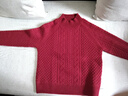 帕羅（PALUOPO）冬季新款【鴻運】半高領(lǐng)絞花女純羊絨衫套頭衫保暖毛衣ET20067R 大紅夾花 L (105) 曬單實(shí)拍圖