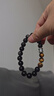 老鳳祥黑曜石足銀手鏈男款招財轉運珠手串首飾生日紀念日禮物送男友老公 曬單實(shí)拍圖