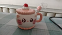 飛遇貓咪餅干馬克杯陶瓷帶蓋勺杯子450ml女生高顏值生日禮物咖啡水杯 曬單實(shí)拍圖