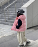 兒童棉馬甲男女童保暖連帽中大童加厚背心寶寶外穿套校服坎肩百搭 粉色 160 曬單實(shí)拍圖