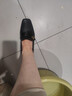 意爾康女鞋羊皮舒適中跟樂(lè )福鞋復古方頭通勤小皮鞋女 26606W黑色36 曬單實(shí)拍圖
