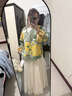 三吉黑花【今朝夢(mèng)】2025時(shí)尚洋氣織金浮雕水墨牡丹女加厚衛衣 黃綠(加厚) L 曬單實(shí)拍圖