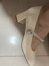 百麗（Belle）白月光瑪麗珍鞋女26春商場(chǎng)款牛皮高跟單鞋F1Y1DAQ6預售 米白 5.5cm跟高 38 曬單實(shí)拍圖