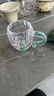 Luxury Flowers綠松石小茶杯女士主人杯高顏值耐高溫茶杯水晶玻璃品茶杯咖啡杯 綠松石把手60ml主人杯 曬單實(shí)拍圖