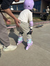 小狀元兒童輪滑鞋3-6歲溜冰鞋全閃尺碼可調節體育課適用開(kāi)學(xué)季禮物紫S 曬單實(shí)拍圖